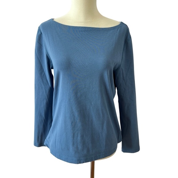 J MCLAUGHLIN GOLDIE TEE SHIRT M BOATNECK STRETCH COTTON CASUAL TIMELESS SUMMER - Picture 1 of 12